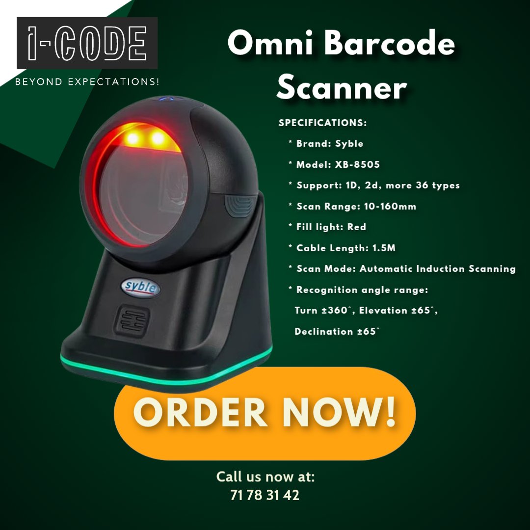 Omni Barcode Scanner, 2D, QR, XB-8505, Syble - Image 2